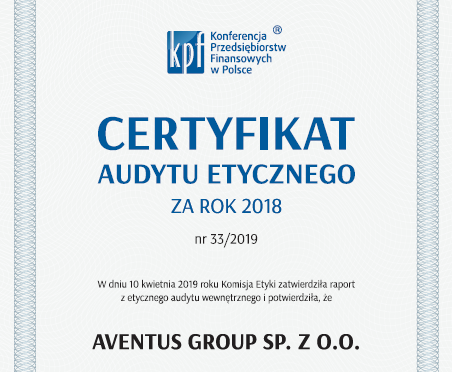 Certyfikat Etyczny KPF